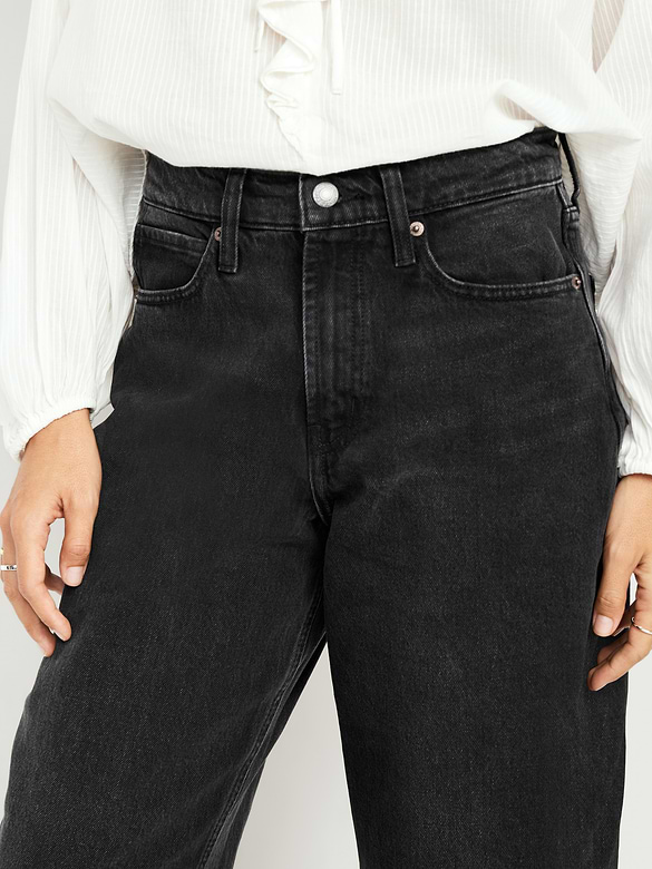 High-Waisted Baggy Barrel Jeans