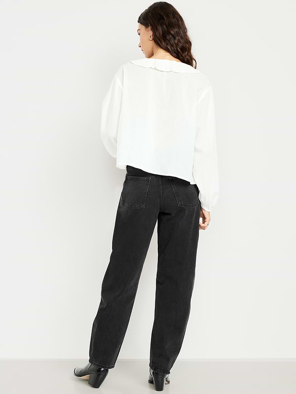 High-Waisted Baggy Barrel Jeans