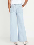 Image number 2 showing, High-Waisted Embroidered Baggy Wide-Leg Jeans for Girls