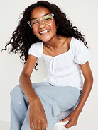 Image number 3 showing, High-Waisted Embroidered Baggy Wide-Leg Jeans for Girls