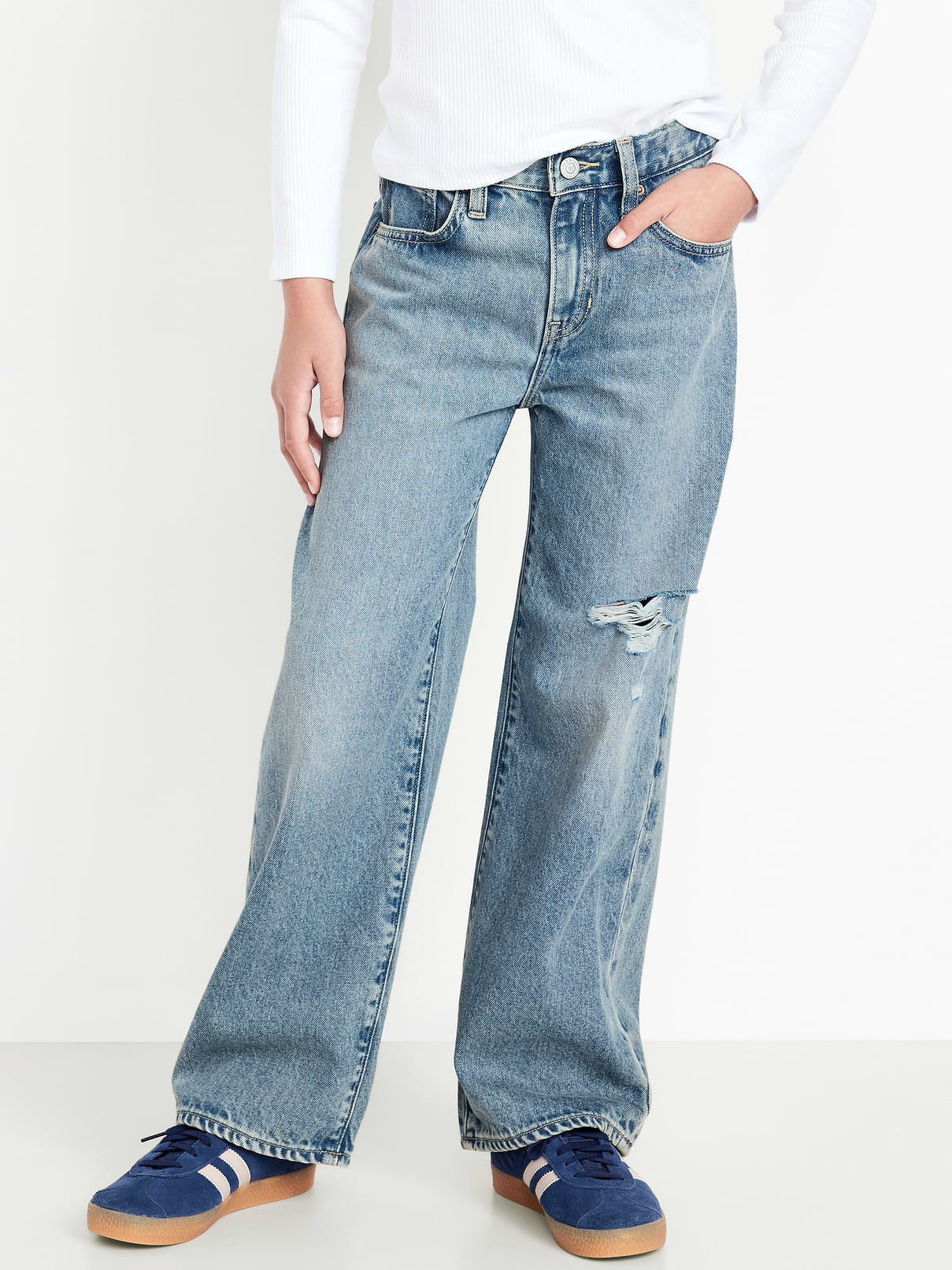 Image number 1 showing, Baggy Straight-Leg Jeans for Girls