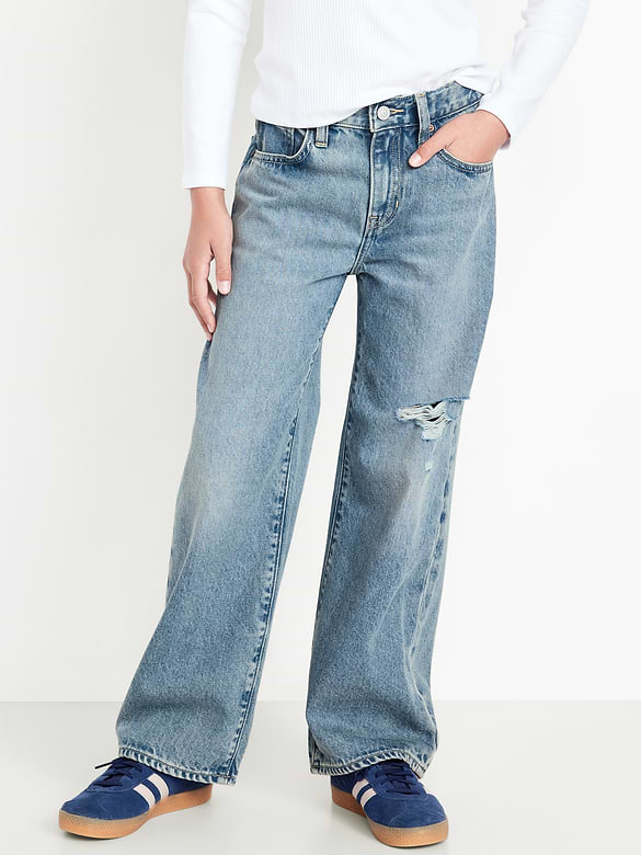 Jean coupe généreuse à jambe droite pour fille