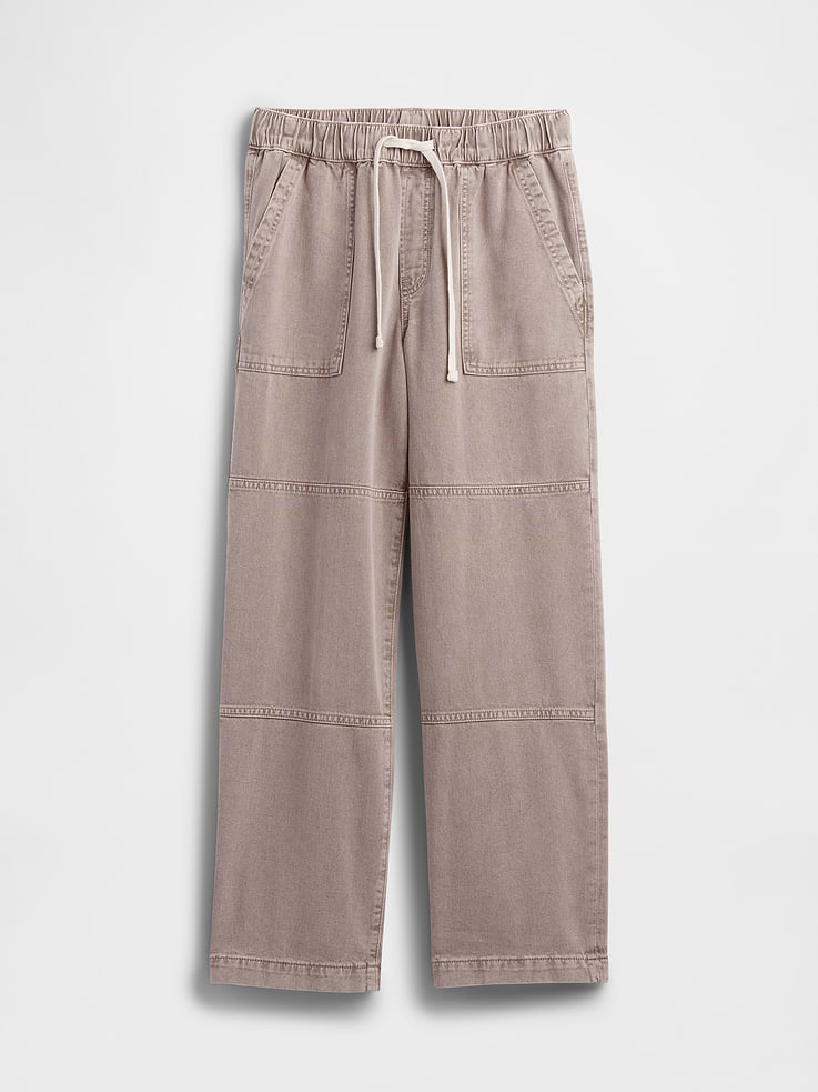 Image number 7 showing, High Rise Pull-On Wide-Leg Utility Jeans