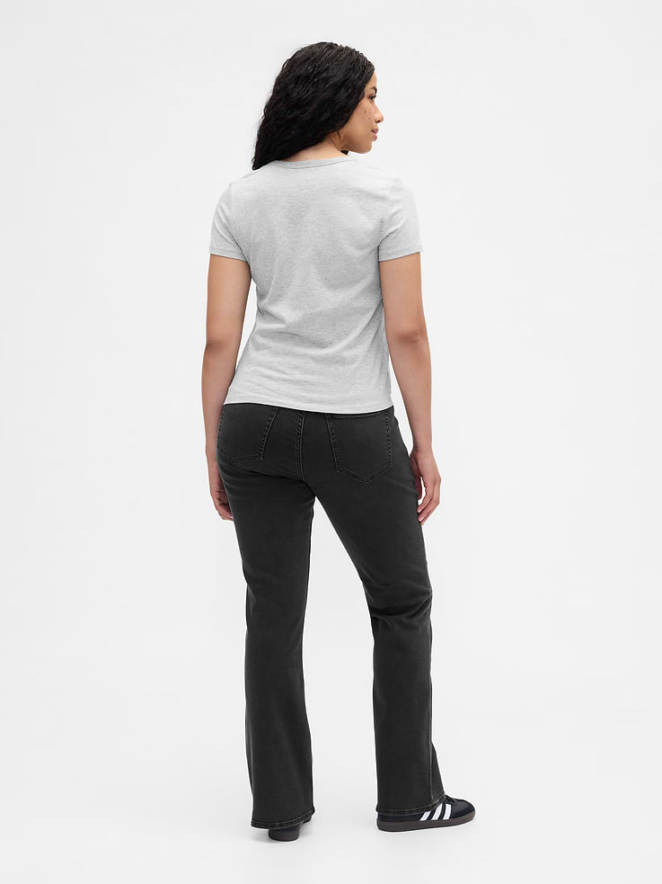 Image 6 of 7, Mid Rise Universal Seamed Baby Boot Jeans