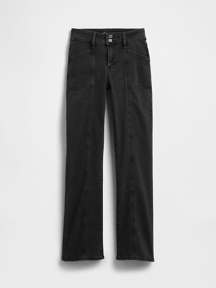 Image 7 of 7, Mid Rise Universal Seamed Baby Boot Jeans