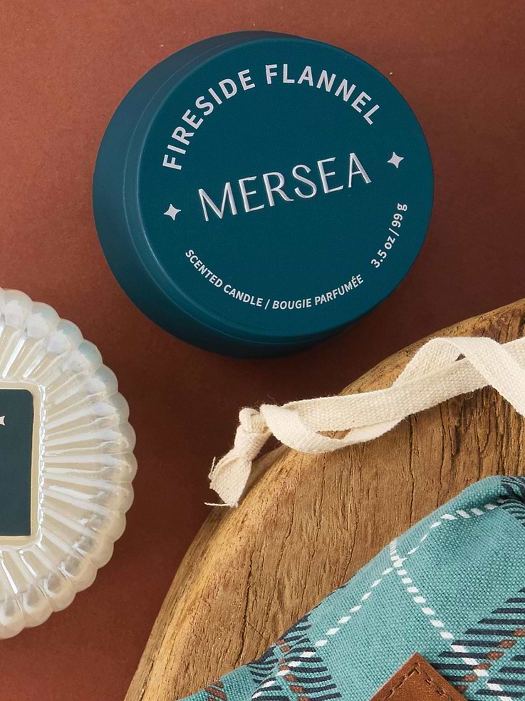 Image 2 of 2, Mersea Fireside Flannel Toy Shop Tin Candle