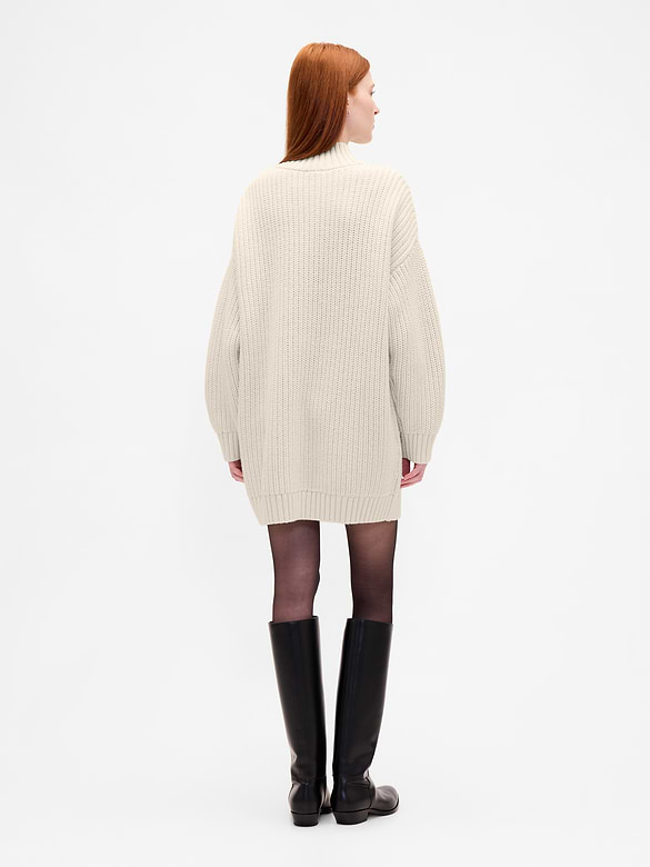 Oversized Turtleneck Mini Sweater Dress