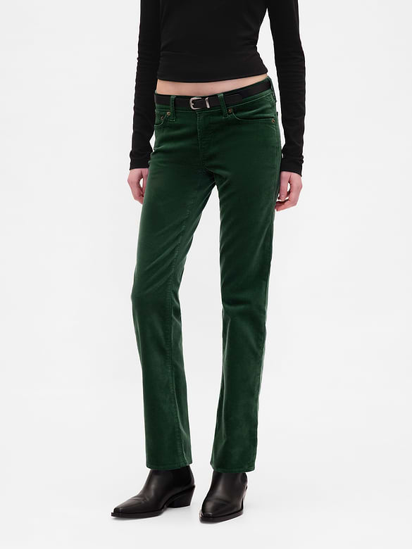 Low Rise Velvet '90s Slim Straight Pants