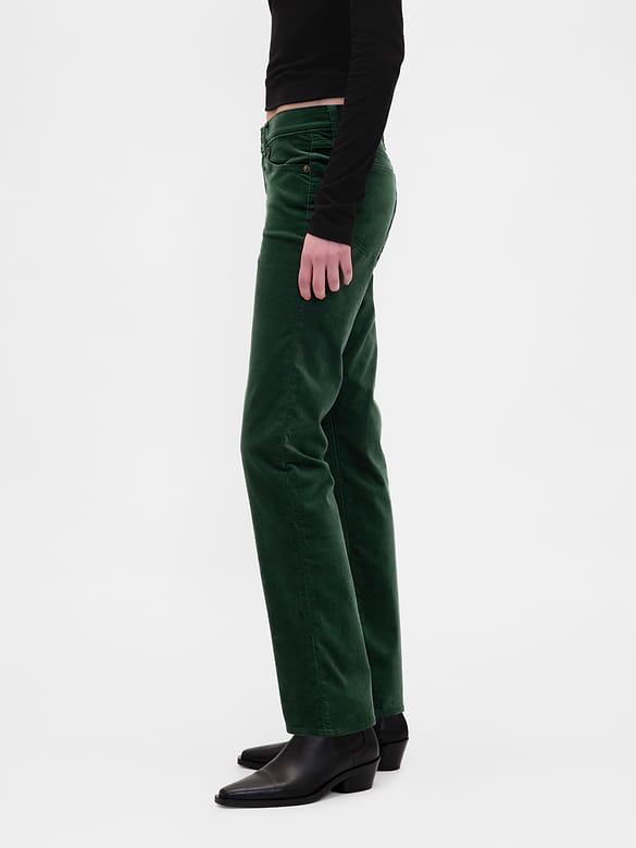 Low Rise Velvet '90s Slim Straight Pants
