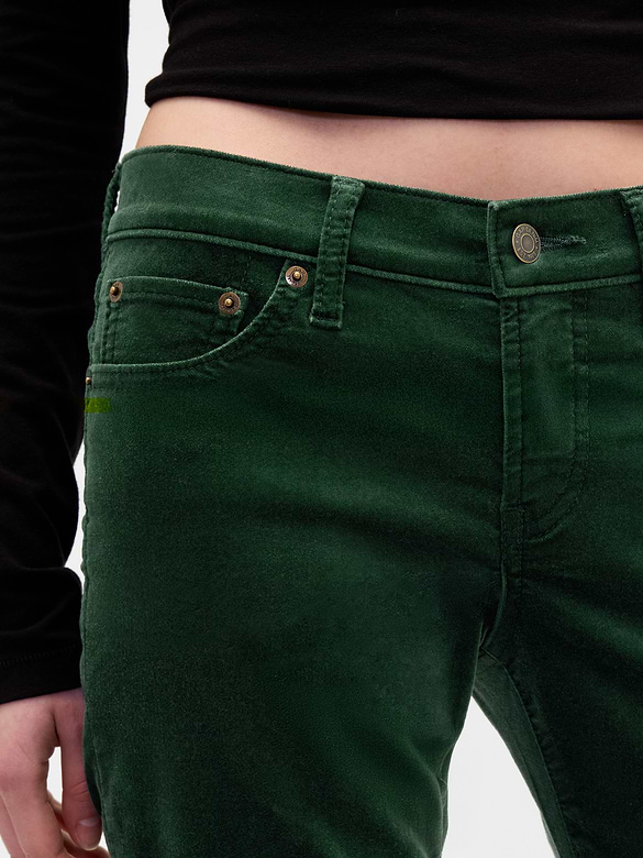 Low Rise Velvet '90s Slim Straight Pants