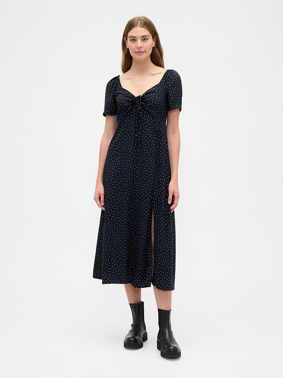 Puff Sleeve Midi Dress