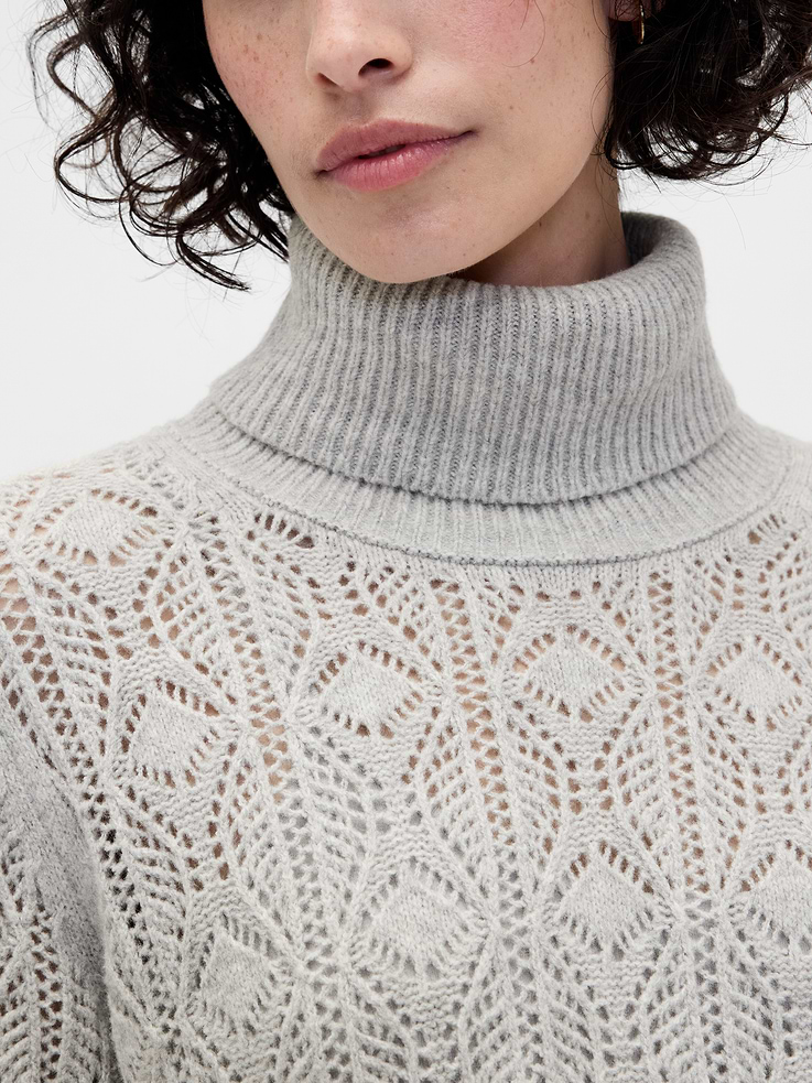 Image number 4 showing, CashSoft Pointelle Turtleneck Sweater Dress