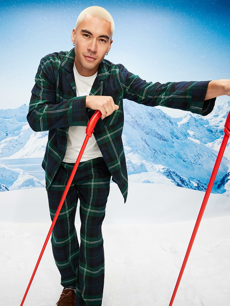 Image number 1 showing, Plaid Flannel Pajama Set for Men