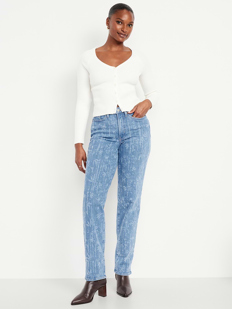 Image number 1 showing, Curvy High-Waisted OG Loose Textured Jeans