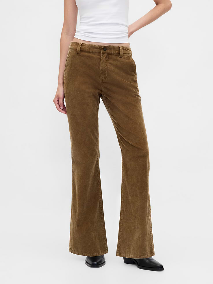Image number 2 showing, Mid Rise Corduroy Flare Pants