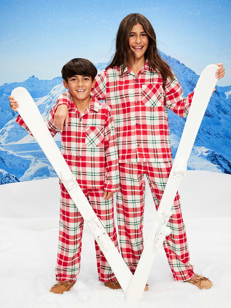 Image number 1 showing, Printed Gender-Neutral Button-Front Pajama Set for Kids