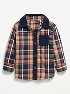 Image 1 of 2, spread collar, long sleeves, buttoned cuffs, patch pocket at chest, full length buttoned placket, all-over plaid, Product #801527