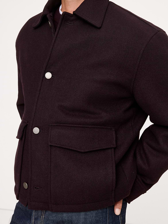 Double-Faced Wool-Blend Utility Jacket