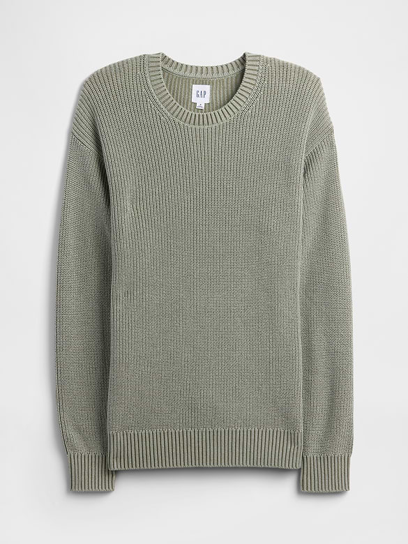 Relaxed Textured Crewneck Sweater