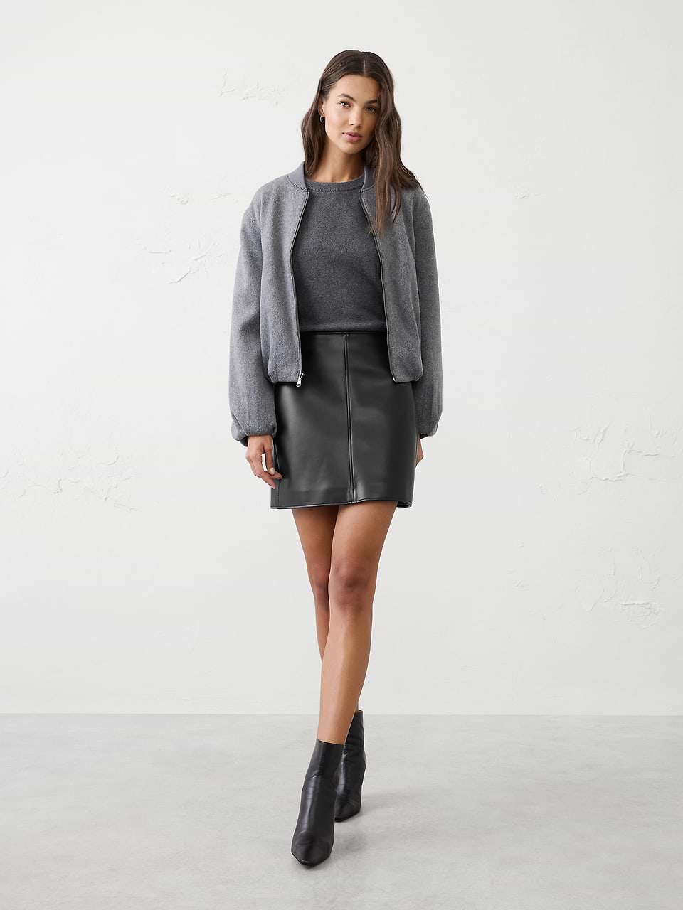 banana republic faux leather dress Vegan Mini Skirt top-brands-21835