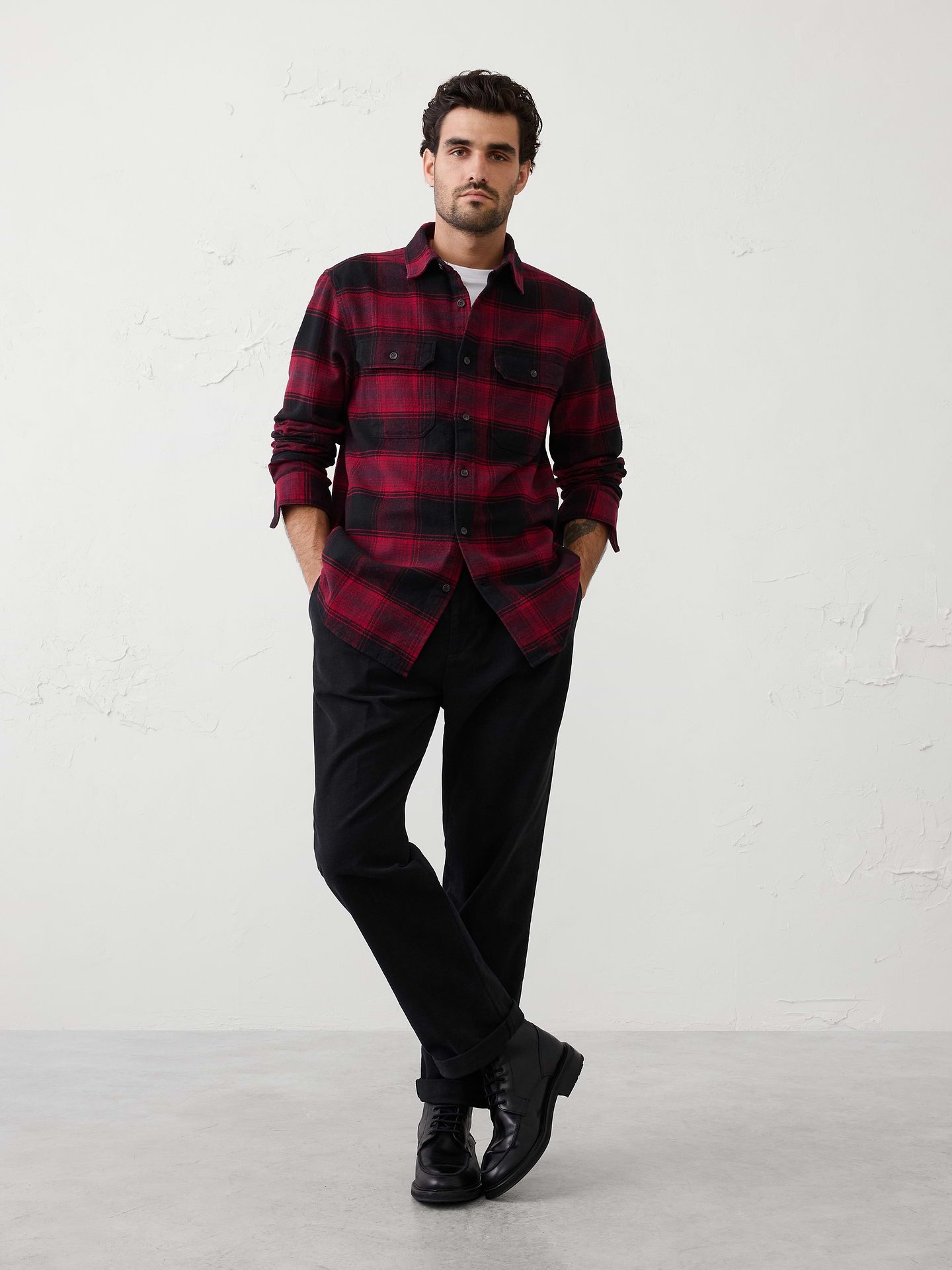 Image number 1 showing, Standard-Fit Heavyweight Flannel Shirt