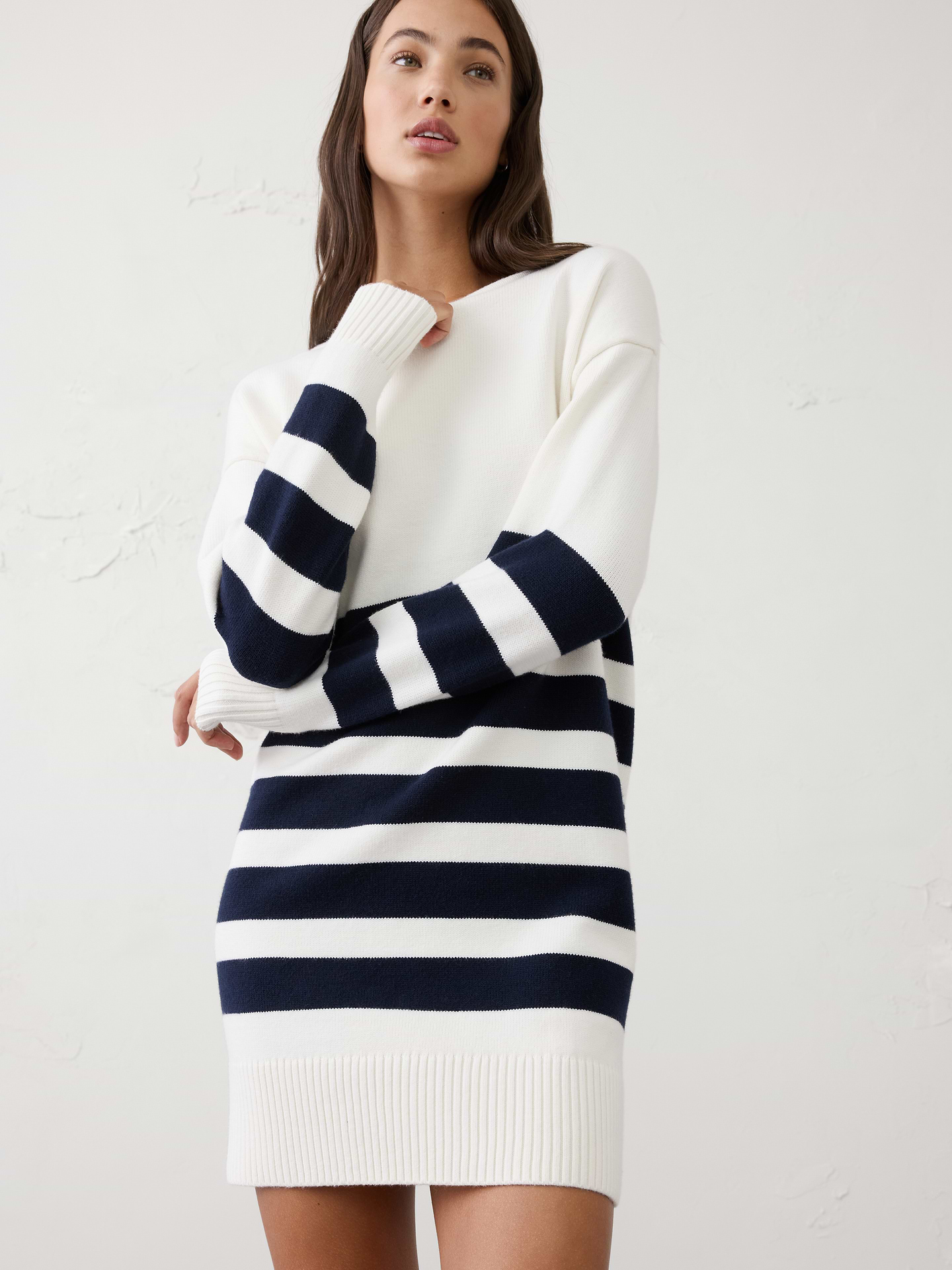 Image number 3 showing, Boatneck Mini Sweater Dress