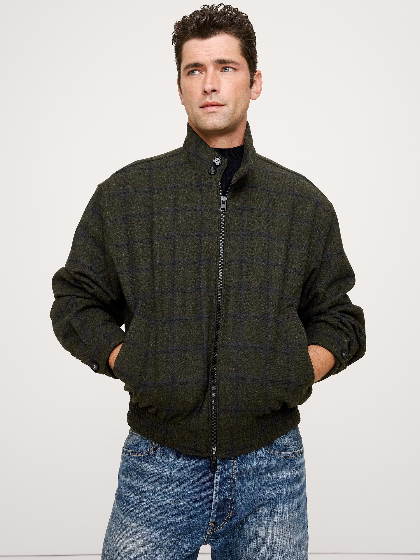 L'image numéro 1 présente Veste Harrington en flanelle à carreaux