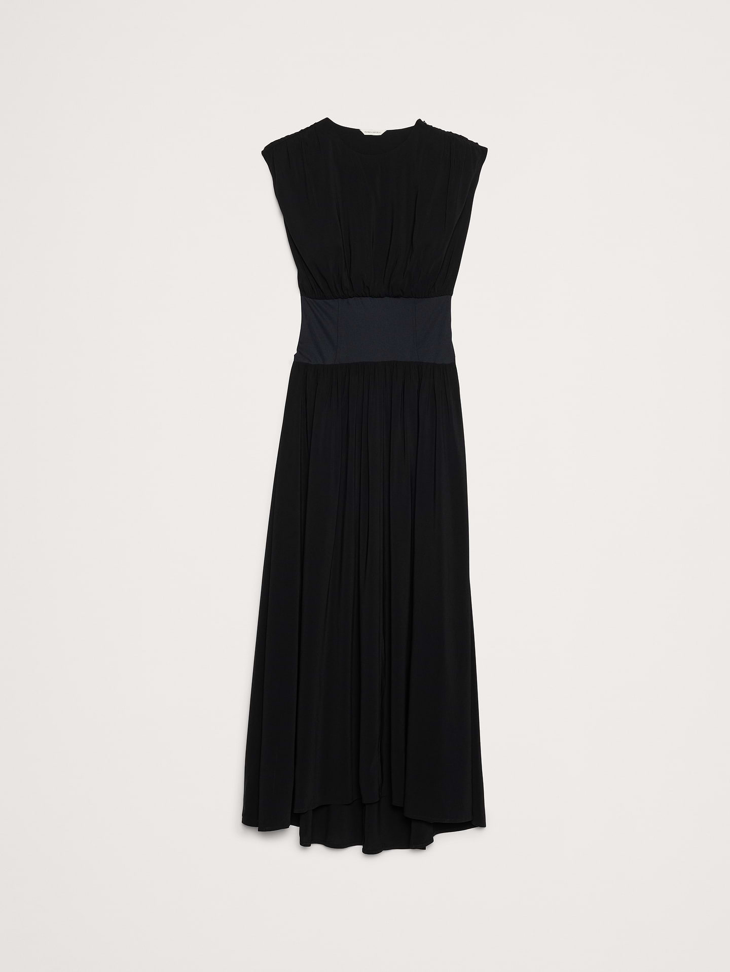 L'image numéro 5 présente Robe longue en crêpe extensible à taille basse