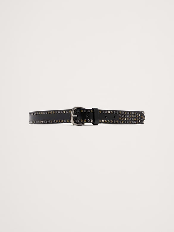 Ceinture en cuir cloutée