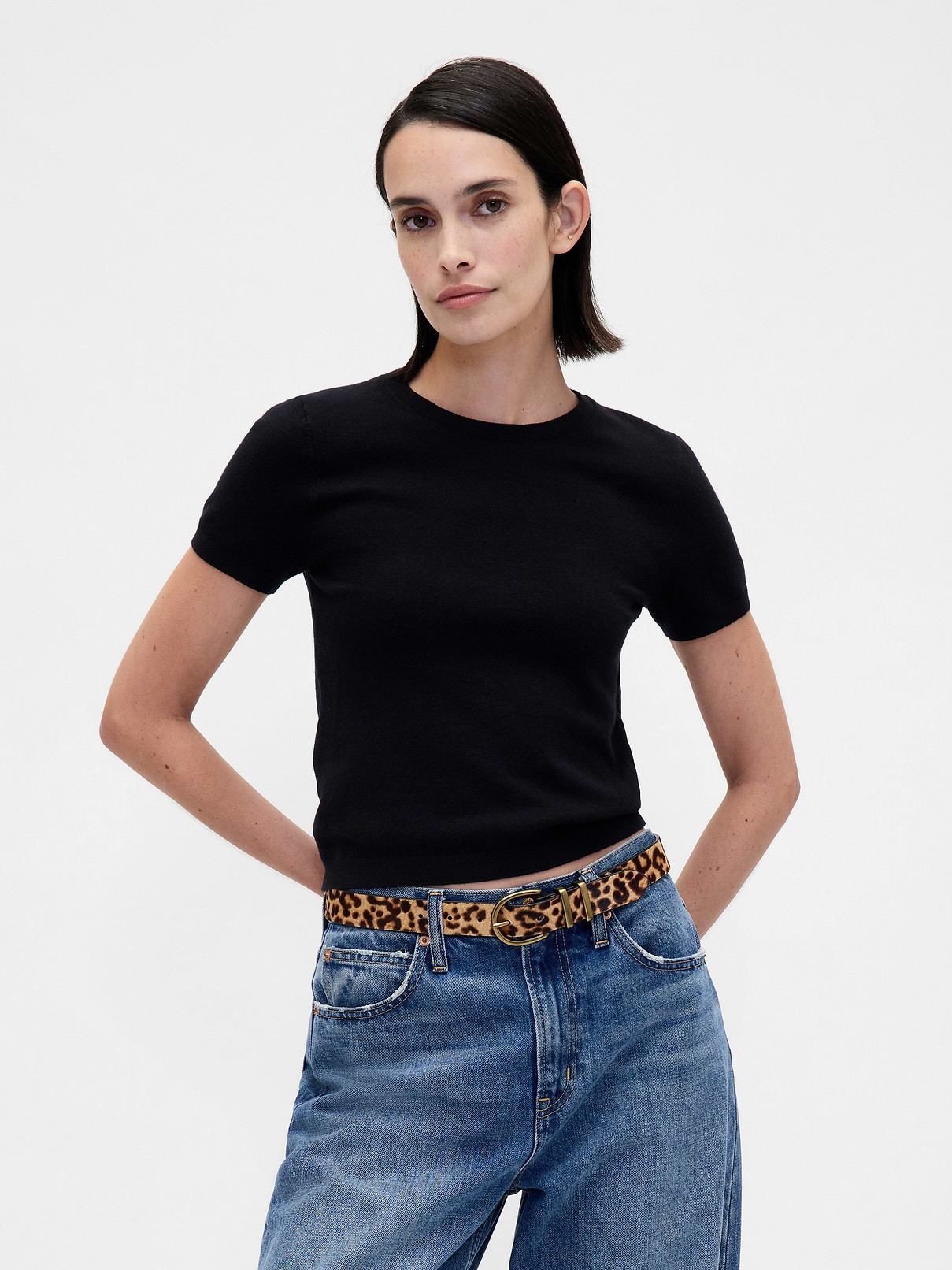 Image number 2 showing, Leopard Calf Hair Belt