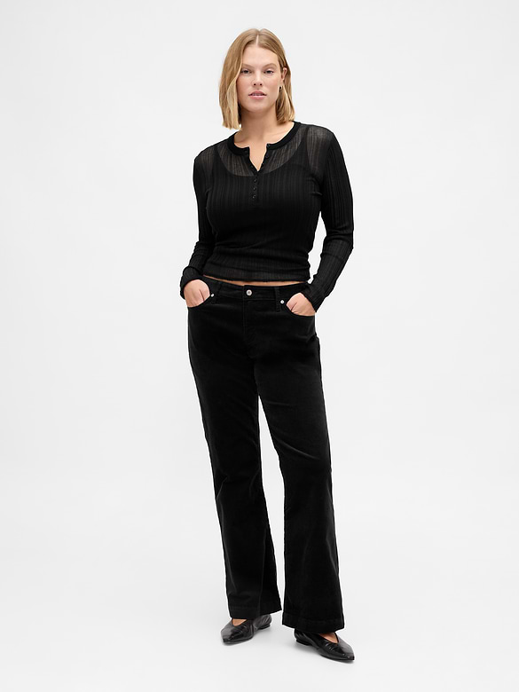 Low Rise Corduroy Long & Lean Pants