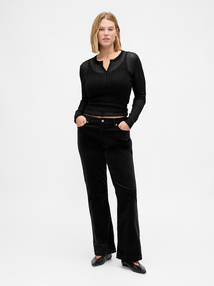 Image number 5 showing, Low Rise Corduroy Long & Lean Pants