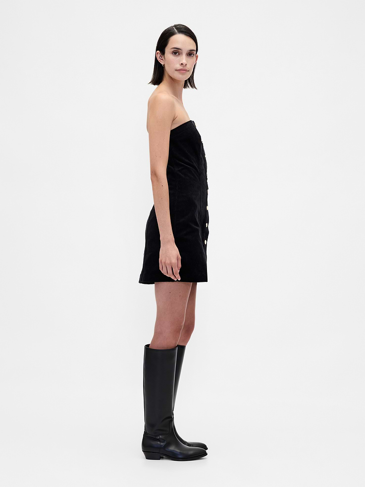 Image number 3 showing, Corduroy Strapless Mini Dress