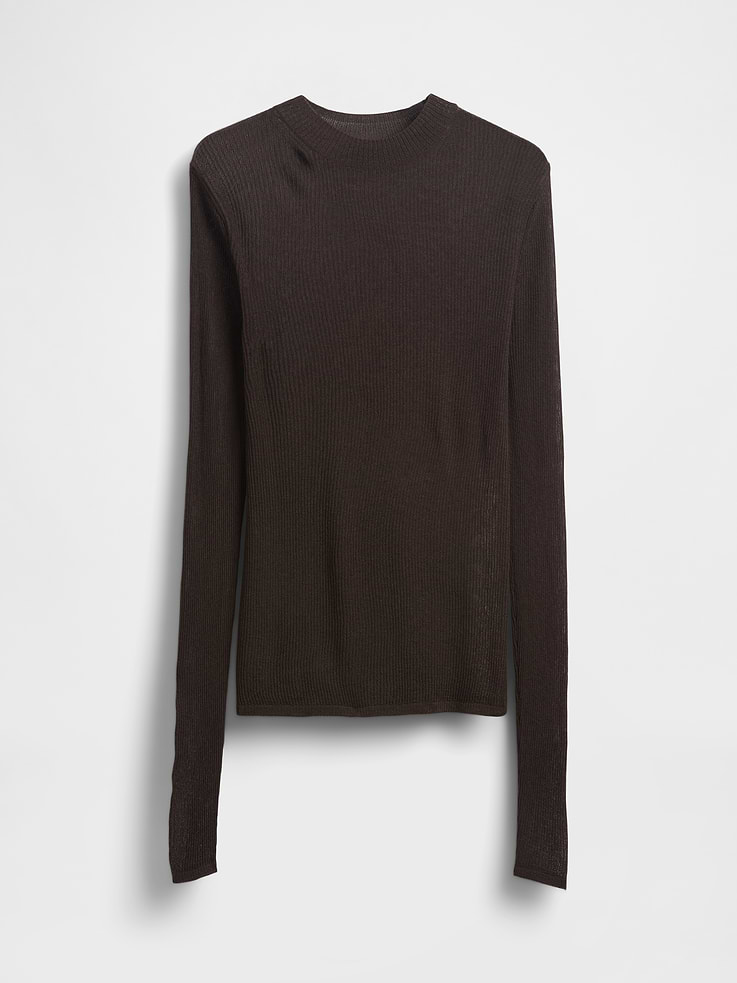 Image number 5 showing, High-Neck Sheer Sweater