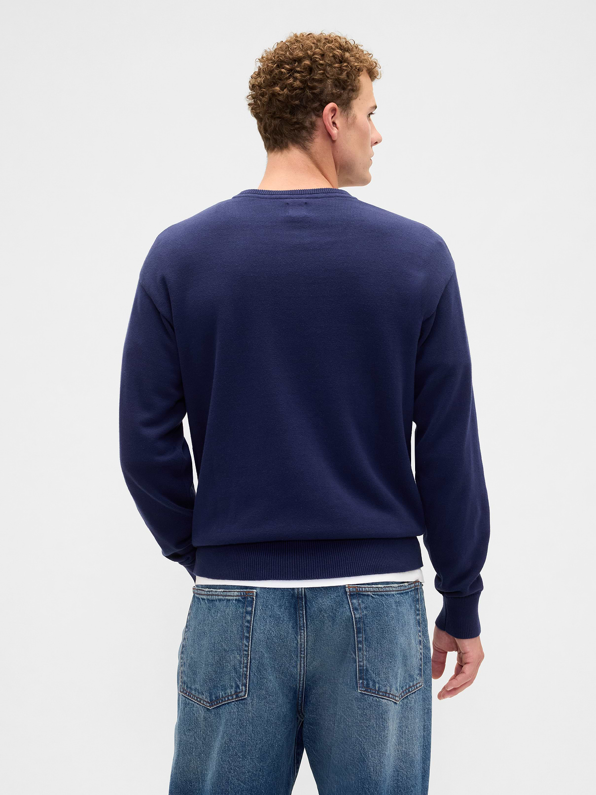 Image 2 of 5, Relaxed Gap Logo Intarsia Sweater
