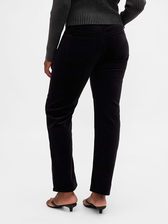 Low Rise Velvet '90s Slim Straight Pants