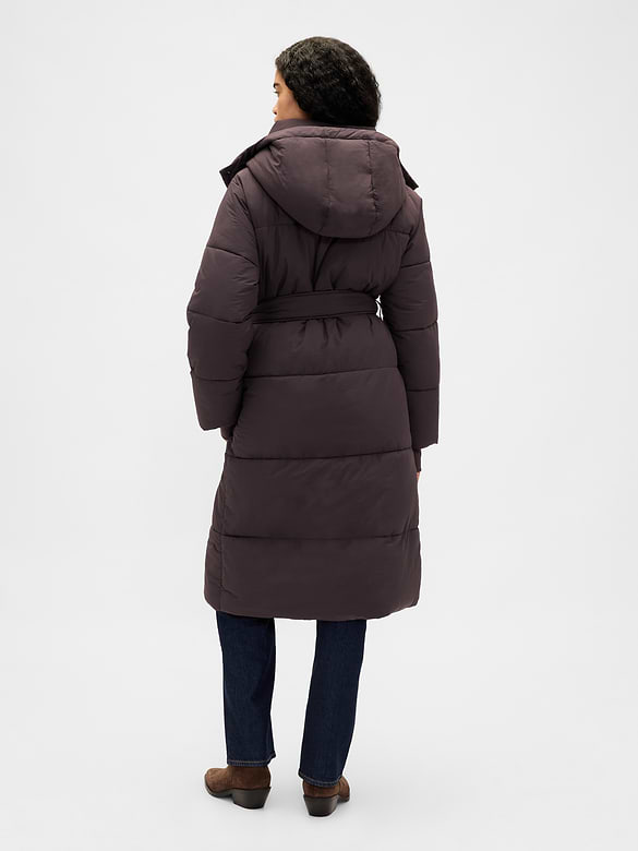 Belted Long Puffer Coat