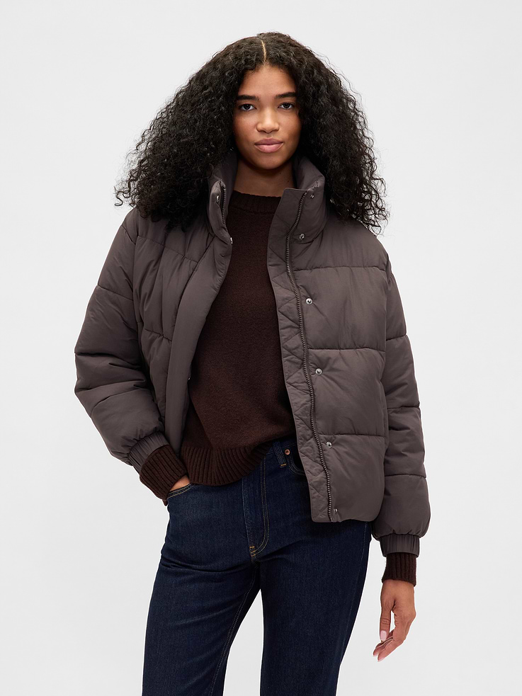 Image number 1 showing, Faux Fur-Trim Puffer Jacket