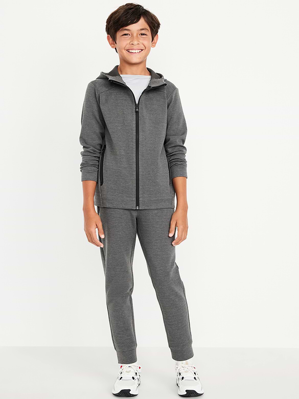 Ensemble de pantalon de jogging et haut à capuchon en molleton dynamique à glissière pleine longueur pour garçon