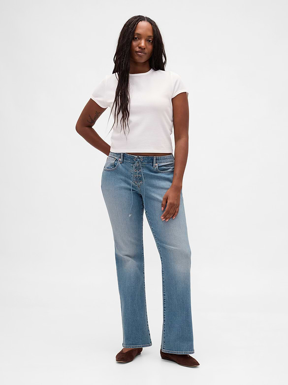 Low Rise Long & Lean Lace-Up Jeans