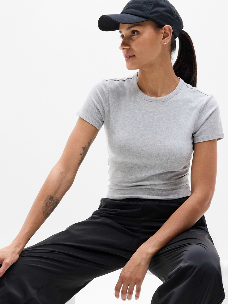 Image number 1 showing, Signature Rib Crop Tee