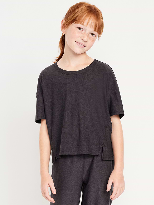 CloudMotion Cropped Graphic Performance T-Shirt for Girls