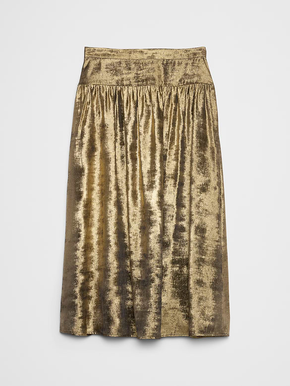 Metallic Midi Skirt