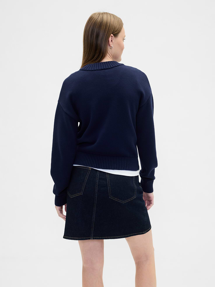 Image number 2 showing, Relaxed Cropped Intarsia Sweater