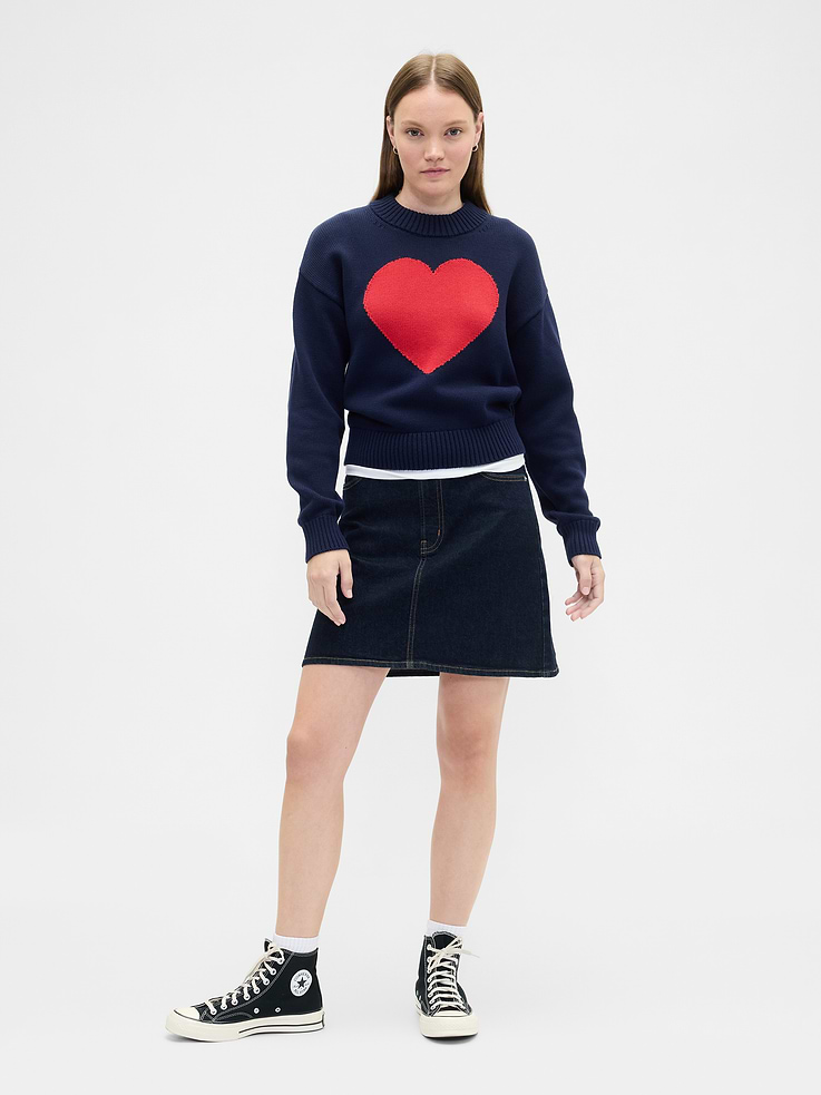 Image number 3 showing, Relaxed Cropped Intarsia Sweater