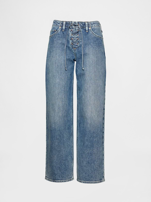 Low Rise Lace-Up '90s Loose Jeans