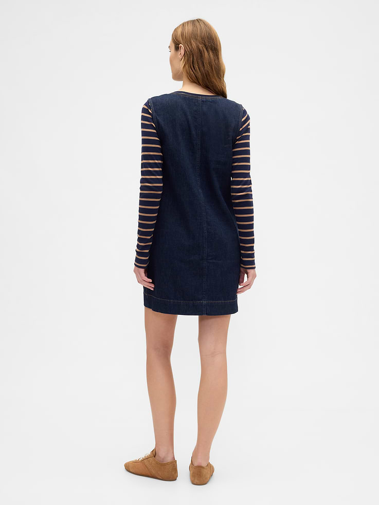 Image number 2 showing, Denim V-Neck Mini Dress