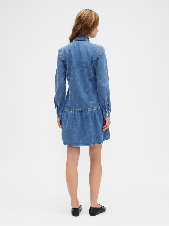 Denim Peplum Mini Dress