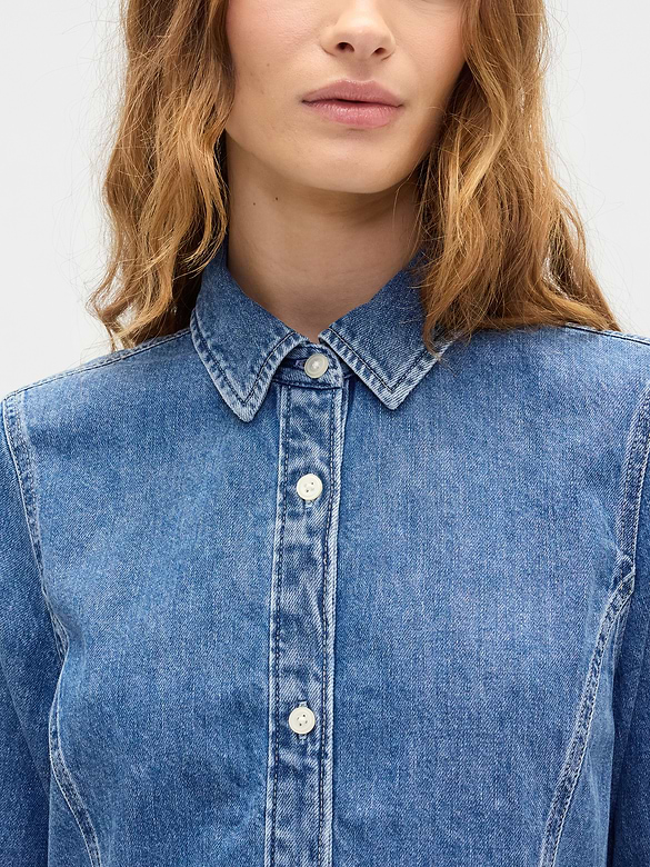 Denim Peplum Mini Dress