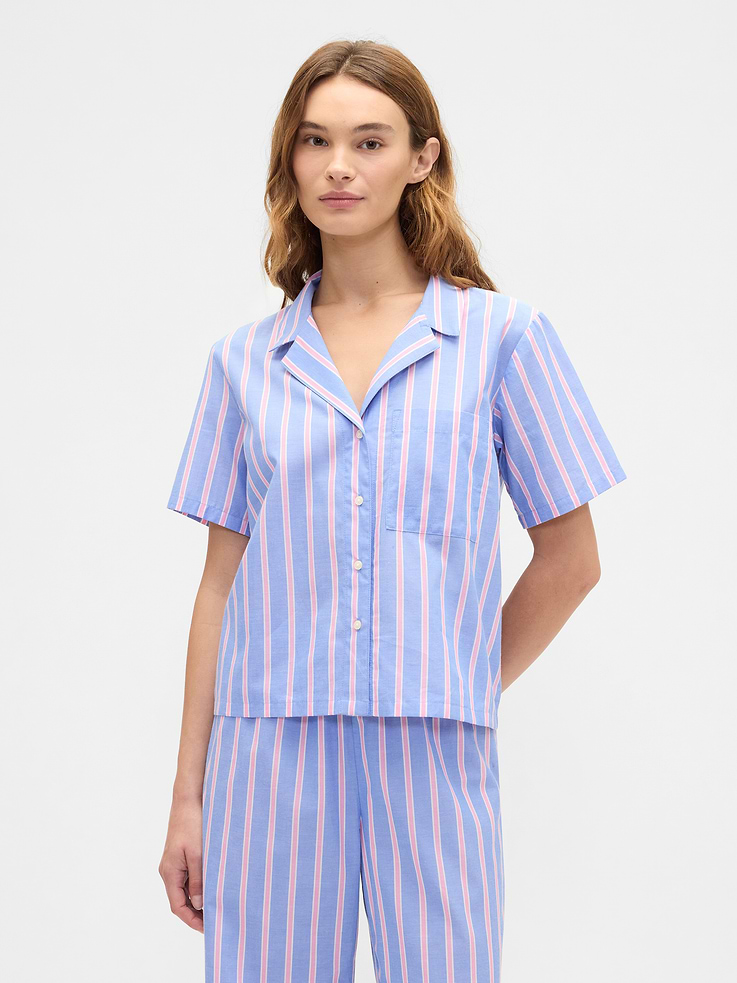 Image number 1 showing, Print Poplin PJ Shirt